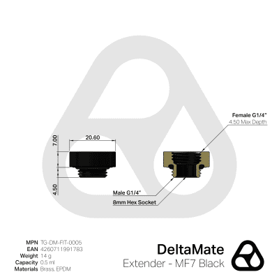ANF Thermal Grizzly DeltaMate Extender - MF7 Black