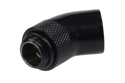 ANF Alphacool HF Winkeladapter 45° - drehbar - G1/4 AG auf G1/4 IG - Deep Black PHT EOL