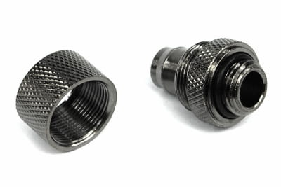 ANS 13/10mm (10x1,5mm) Anschraubtülle G1/4 - gerändelt - black nickel