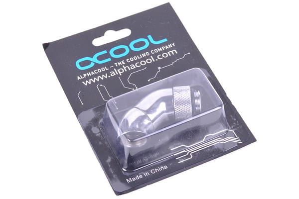 ANF Alphacool HF Winkeladapter Doppel-45° drehbar G1/4 AG auf G1/4 IG - Chrome PHT EOL