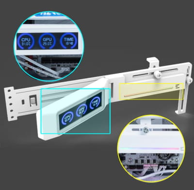 Zalman ZM-VS3 DS CPU Halterung mit Display - Weiss