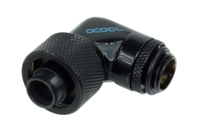 ANS Alphacool HF 16/10 Anschraubtülle 90° drehbar G1/4 - Deep Black PHT EOL