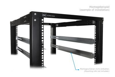 GHE Alphacool ES 19" Open Frame Serverrack 18HE Verstellbare Tiefe