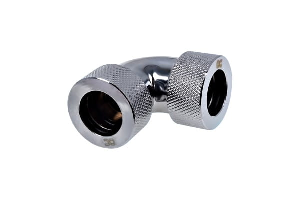 ANS Alphacool HT 16mm HardTube Anschraubtülle 90° L-Verbinder - gerändelt - Chrome PHT EOL