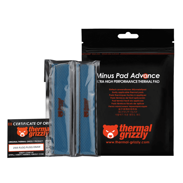 WÄM Thermal Grizzly Minus Pad Advance - 120x20x3,0 mm, Wärmeleitpads (4er Pack)