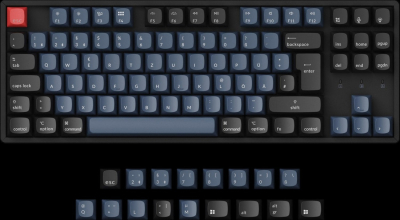 TAT Keychron K8 Pro - Gaming-Tastatur schwarz/blau, DE-Layout, Gateron G Pro Brown, Hot-Swap, PBT