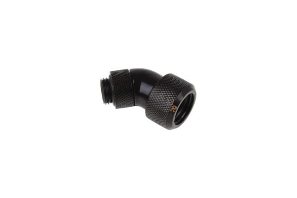 ANS Alphacool Eiszapfen 16mm HardTube Anschraubtülle 45° drehbar G1/4 - Deep Black PHT EOL