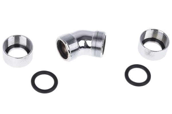 ANS Alphacool Eiszapfen 16mm HardTube Anschraubtülle 45° L-Verbinder - Chrome PHT EOL