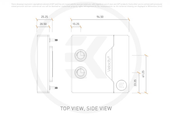 WAC EK Water Blocks EK-Quantum Velocity2 - 1700/1851 Lignum Edition - Walnut