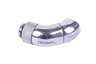 ANF Alphacool HF Winkeladapter Doppel-45° drehbar G1/4 AG auf G1/4 IG - Chrome PHT EOL