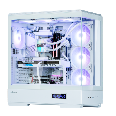 GHE Zalman P50 DS ATX Gehäuse Tempered Glass Panoramic View - Weiß