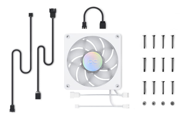 L12 Alphacool Apex Stealth Metall Aurora Lüfter Weiß 2600rpm (120x120x25mm)