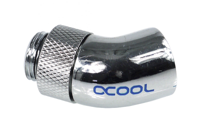 ANF Alphacool HF Winkeladapter 45° - drehbar - G1/4 AG auf G1/4 IG - Chrome PHT EOL