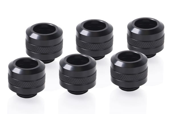 ANS Alphacool Eiszapfen PRO 13mm HardTube Fitting G1/4 - Deep Black Sixpack