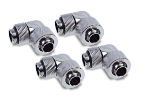 ANS Alphacool Eiszapfen 13/10mm Anschraubtülle 90° drehbar G1/4 - 4pcs Set Chrome