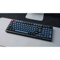 TAT B-Ware Keychron V6 - Gaming-Tastatur schwarz/blau, DE-Layout, Gateron G Pro Brown, Hot-Swap, PBT