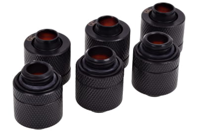 ANS Alphacool HF 13/10 Anschraubtülle G1/4 - Deep Black Sixpack PHT EOL