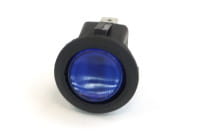 SEN Phobya Wippschalter Rund - beleuchtet blau - 1-polig AN/AUS schwarz (3pin) EOL