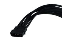 LK Phobya Y-Kabel 4Pin auf 2x 4Pin Einzel Sleeving - Schwarz 20cm