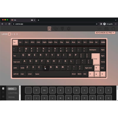 TAT Keychron K2 Pro - Gaming-Tastatur schwarz/blau, DE-Layout, Gateron G Pro Brown, Hot-Swap, PBT