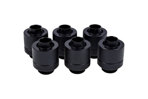 ANS Alphacool Eiszapfen 13/10mm Anschraubtülle G1/4 - Deep Black Sixpack