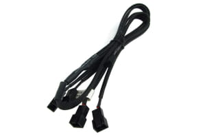 LK Phobya Y-Kabel 3Pin Molex auf 4x 3Pin Molex -  Schwarz 60cm