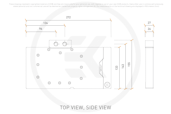 WAK EK Water Blocks EK-Quantum Vector2 AMP/Trinity RTX 4090 D-RGB - Nickel + Plexi