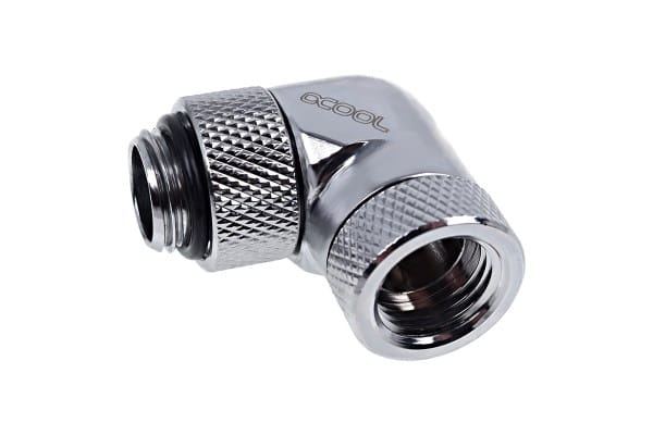 ANF Alphacool Eiszapfen Winkeladapter 90° drehbar G1/4 AG auf G1/4 IG - Chrome