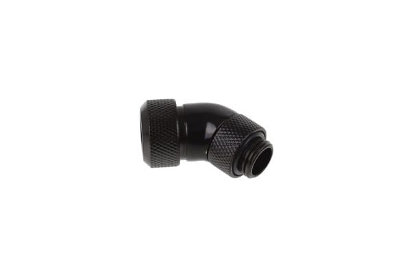 ANS Alphacool Eiszapfen 13mm HardTube Anschraubtülle 45° drehbar G1/4 - Deep Black PHT EOL