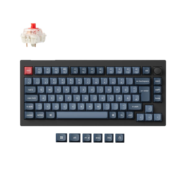 TAT Keychron V1 Max (DE-Layout, Gateron Jupiter Red, Hot-Swap, RGB)