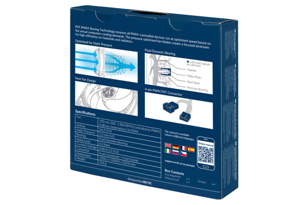 L12 B-Ware Arctic P12 PWM PST Gehäuselüfter (120x120x25mm) 12V DC - Weiß/Transparent EOL