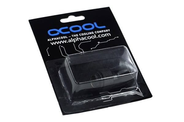 ANF Alphacool HF Winkeladapter 45° - drehbar - G1/4 AG auf G1/4 IG - Deep Black PHT EOL