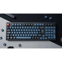 TAT B-Ware Keychron V6 - Gaming-Tastatur schwarz/blau, DE-Layout, Gateron G Pro Brown, Hot-Swap, PBT