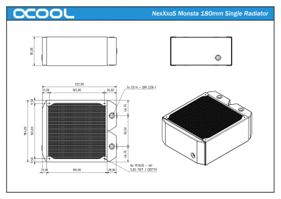 RAD Alphacool NexXxoS Monsta 180mm Single Radiator