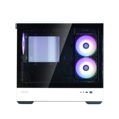 GHE Zalman P30 micro-ATX Gehäuse Tempered Glass Panoramic View - Schwarz/White