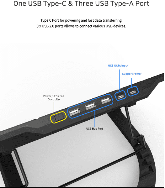 Zalman ZM-NS3000 - High Performance Laptop Cooling Stand - Schwarz