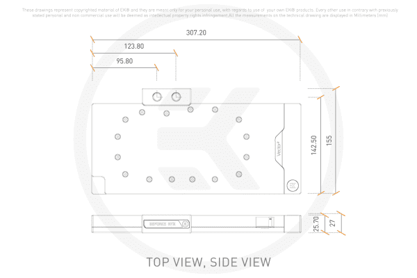 WAK EK Water Blocks EK-Quantum Vector2 Strix/TUF RTX 3090 Ti D-RGB - Nickel + Plexi