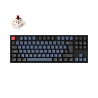 TAT Keychron K8 Pro - Gaming-Tastatur schwarz/blau, DE-Layout, Gateron G Pro Brown, Hot-Swap, PBT