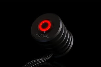 SEN Alphacool Powerbutton mit Taster 19mm rot beleuchtet - Deep Black