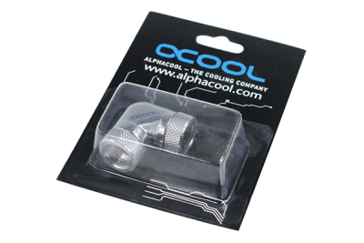 ANF Alphacool HF L-Verbinder 90° - G1/4 drehbar - 2x Innengewinde - Chrome