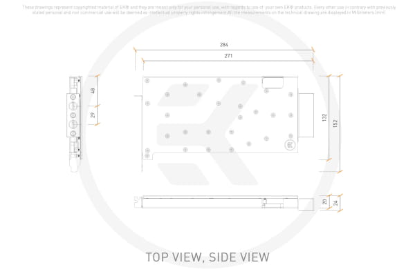 WAK EK Water Blocks EK-Pro GPU WB AMP/Trinity RTX 4090 Rack - Nickel + Inox