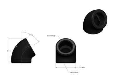 ANF Nanoxia CoolForce - 60° Anschluss mit zweifachen G1/4"IG EOL