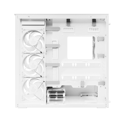 GHE Arctic Xtender VG (White) Premium E-ATX PC-Gehäuse mit vertikaler GPU-Montage