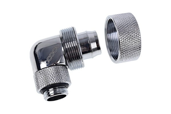 ANS Alphacool Eiszapfen 19/13mm Anschraubtülle 90° drehbar G1/4 - Chrome PHT EOL