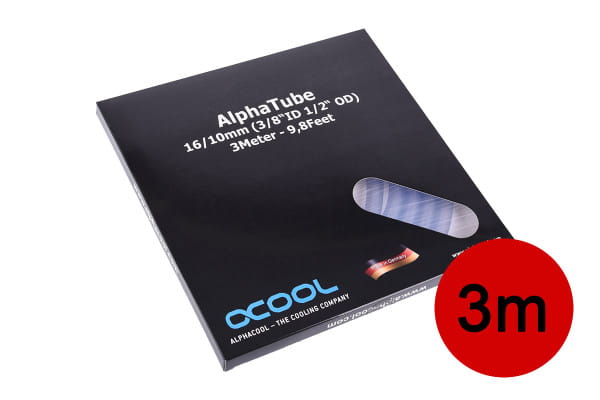 S16 Alphacool Schlauch AlphaTube HF 16/10 (3/8"ID) - Klar 3m (9,8ft) Retailbox 300cm