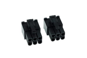 ZK Phobya VGA Power Connector 6Pin Stecker (4-eckig) inkl. 6 Pins - 2 Stück Black