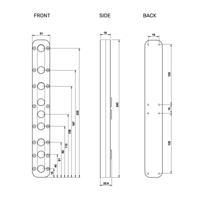 AGB Stealkey Customs CubeTube Distroplate 240 mm - Acryl