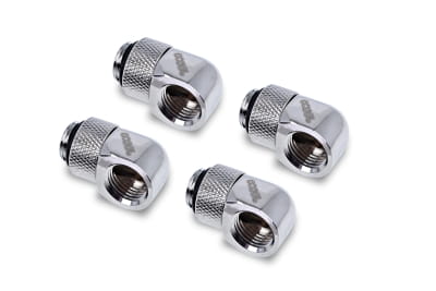 ANF Alphacool Eiszapfen L-Verbinder drehbar G1/4 AG auf G1/4 IG - 4pcs Set Chrome