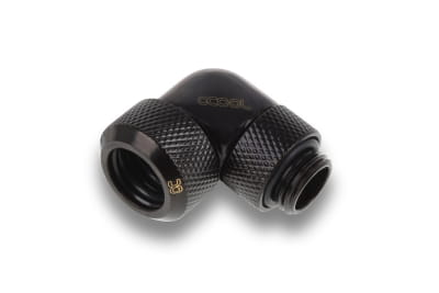 ANS B-Ware Alphacool Eiszapfen 13mm HardTube Anschraubtülle 90° drehbar G1/4 für Acryl/Messingrohre - 4pcs Set Deep Black