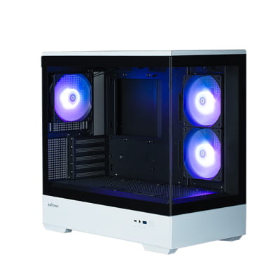 GHE Zalman P30 micro-ATX Gehäuse Tempered Glass Panoramic View - Schwarz/White